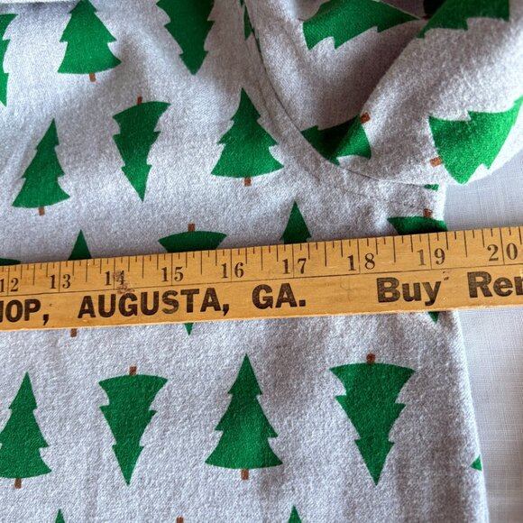 Hanna Anderson Women Pajama Top Flannel Size S Tannenbaum Tree Button Up Gray - Picture 9 of 11